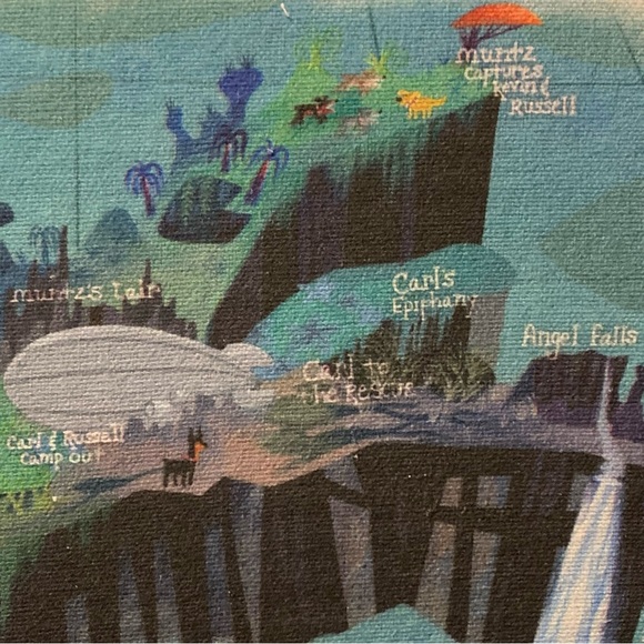 DISNEY PIXAR UP PARADISE FALLS FRAMED MAP ART! - Picture 3 of 9
